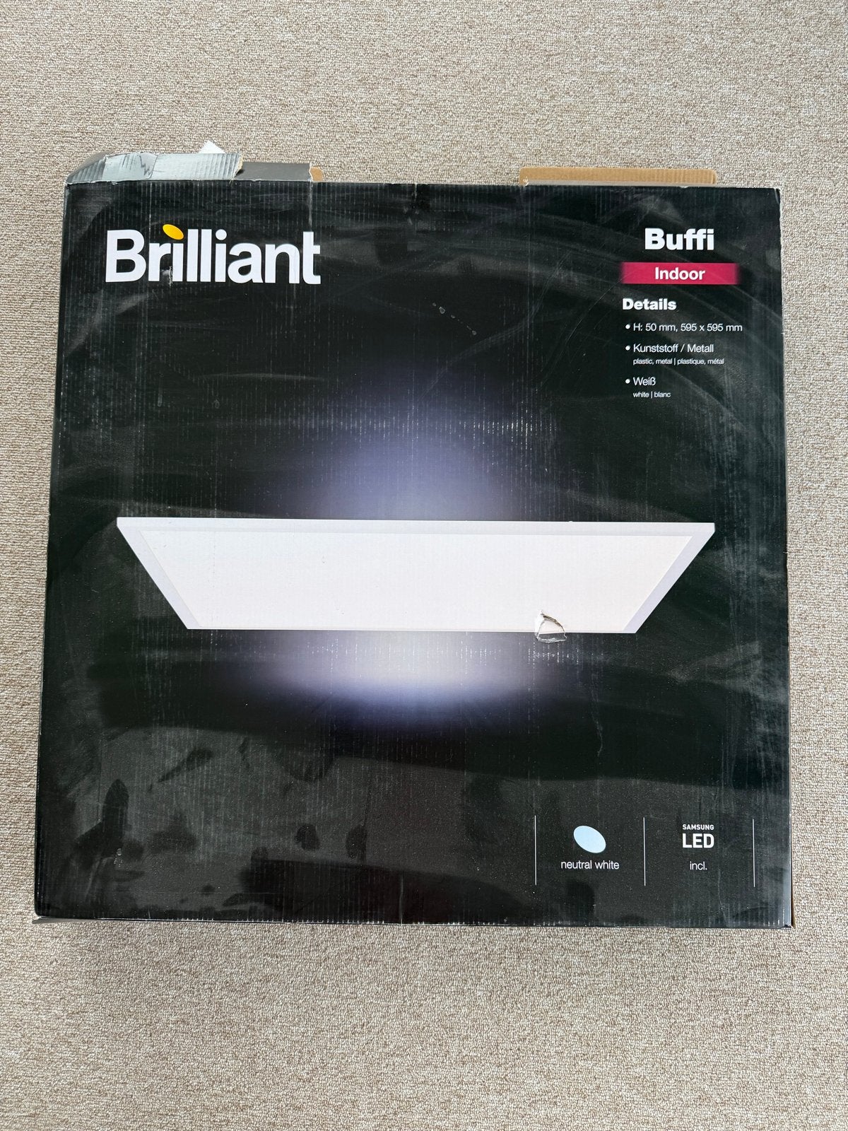 Brilliant Buffi LED Plafondlamp - Nieuw in doos, Wit, Overige merken, Kunststof, Nieuw