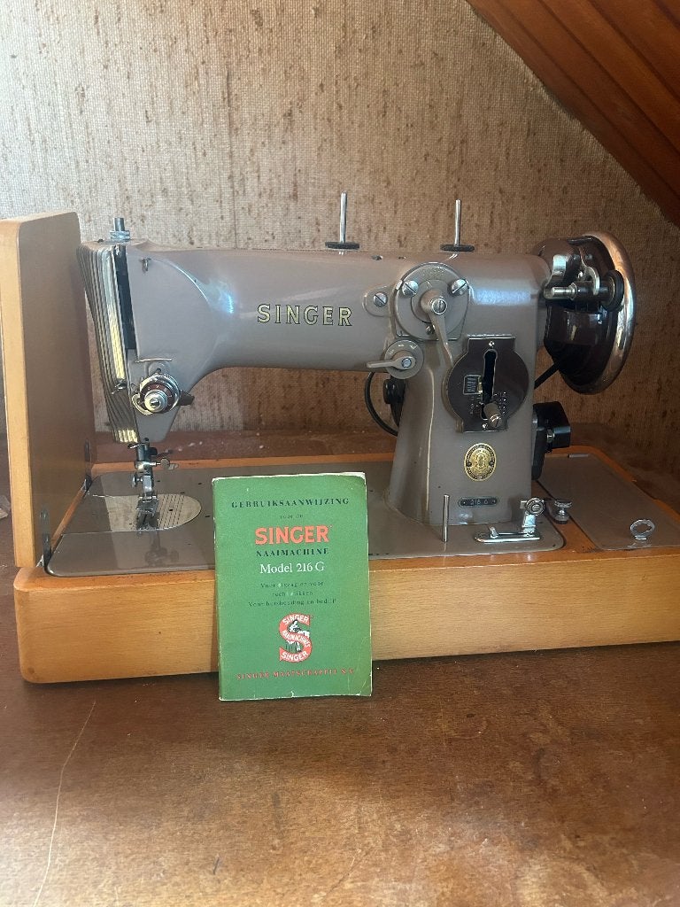 Vintage Naaimachine Singer model 216 G, Ophalen, Gebruikt, Naaimachine, Singer