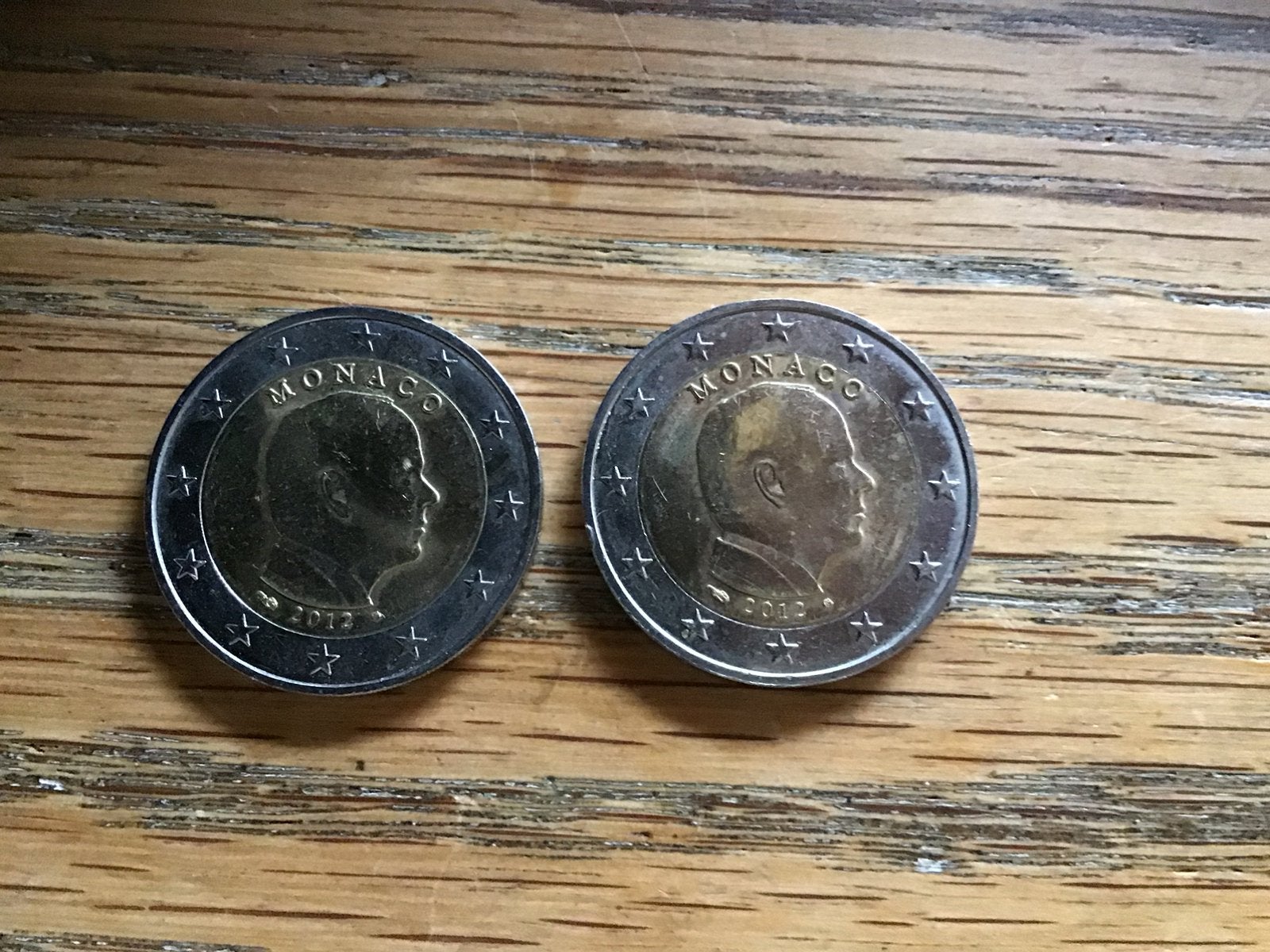 2x 2 euromunten Monaco 2012, Ophalen of Verzenden, Monaco, 2 euro