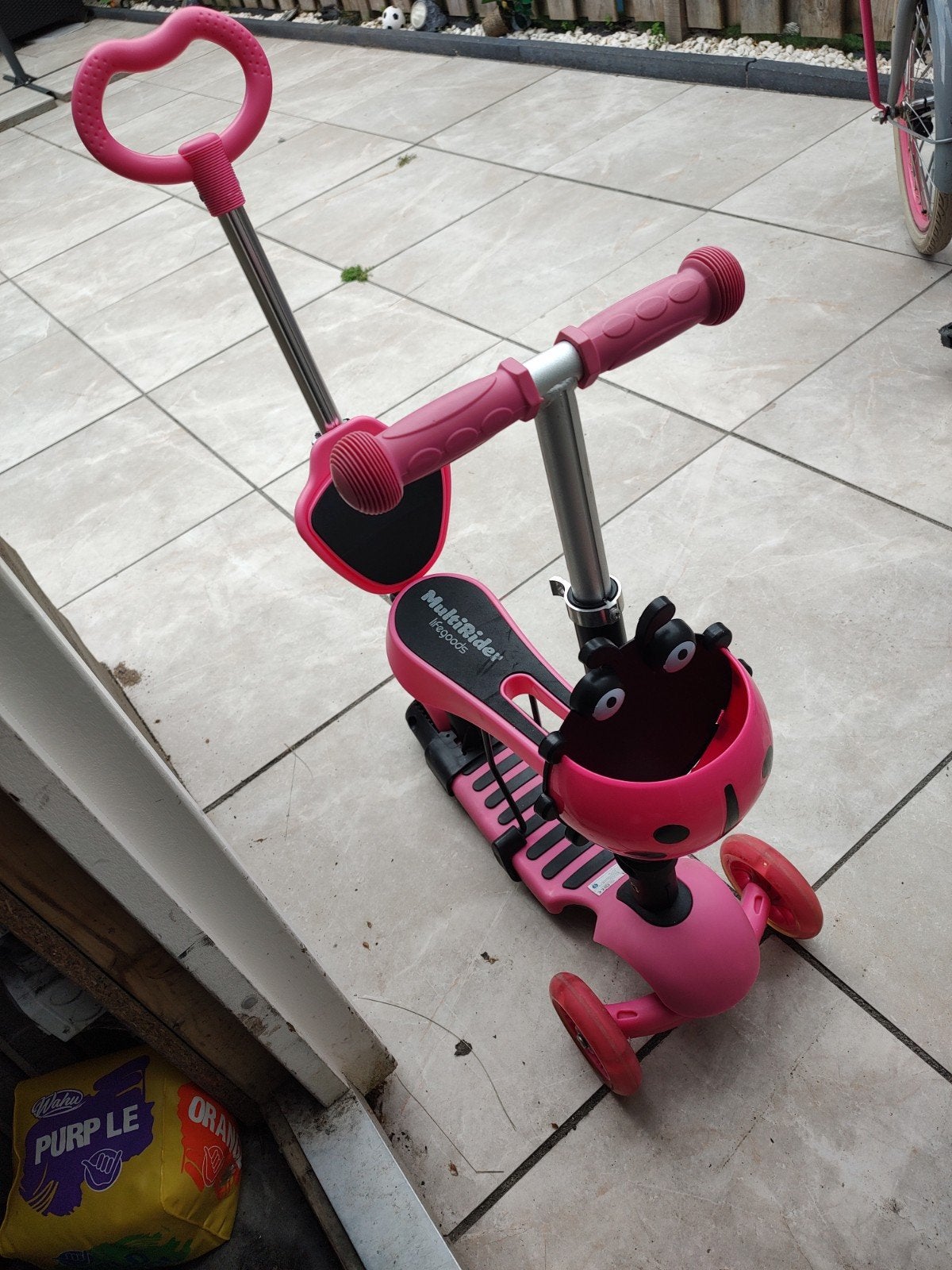 Roze MultiRider step met lichtgevende voorwielen, Ophalen of Verzenden, Gebruikt, Gewone step