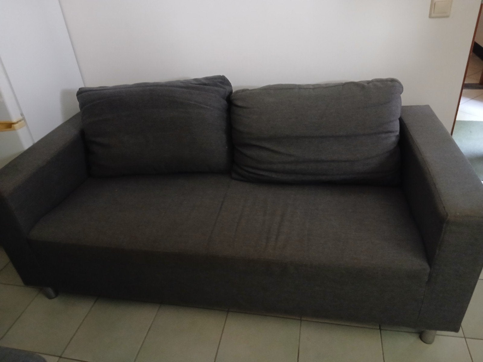2x grijze bank, Ophalen, Gebruikt, Chill, Tweepersoons