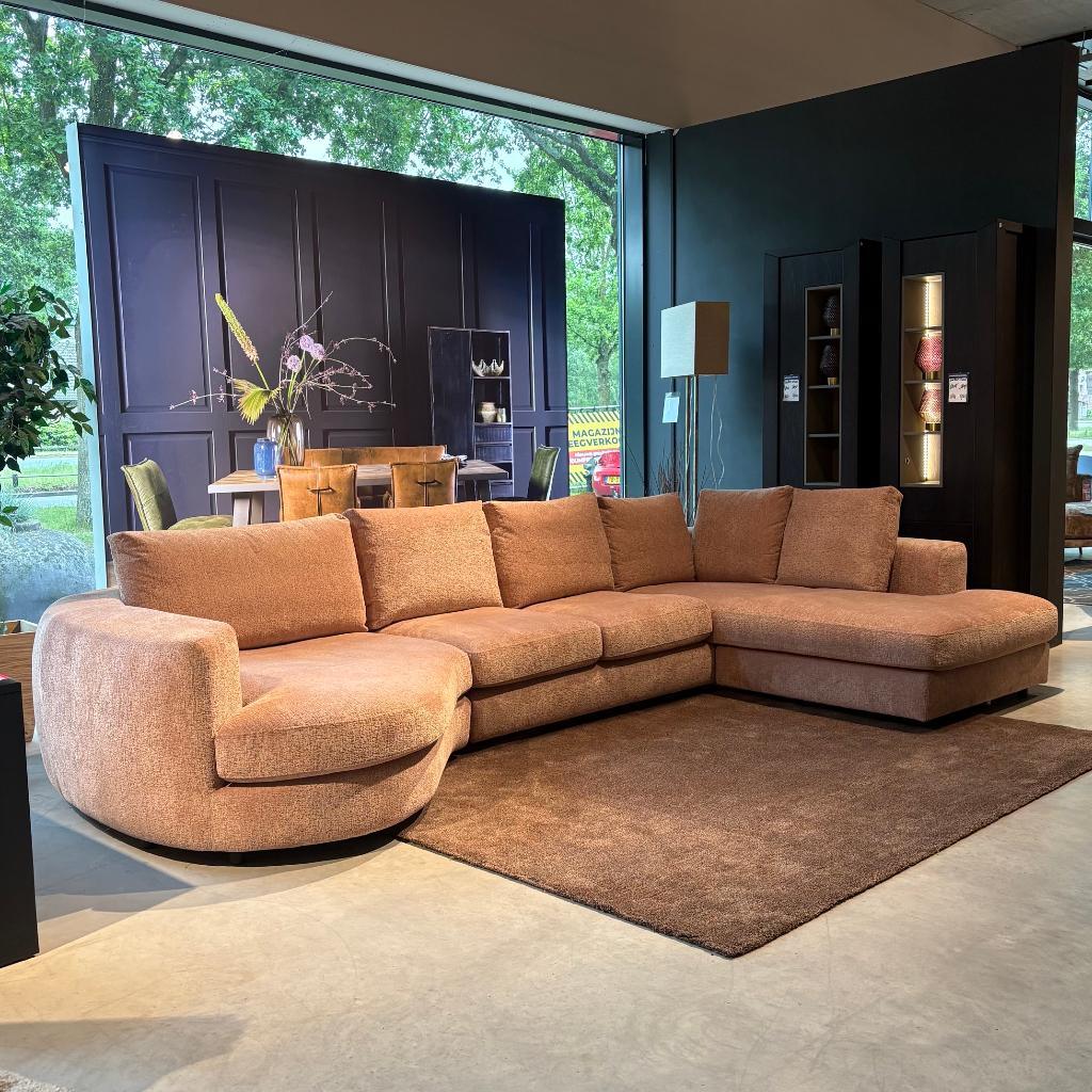 U-vorm hoekbank oud roze 380x200cm, Ophalen, Hoekbank, 300 cm of meer, Zo goed als nieuw