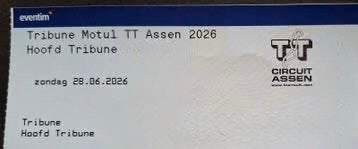 TT Assen kaart hoofdtribune, Eén persoon, Juni