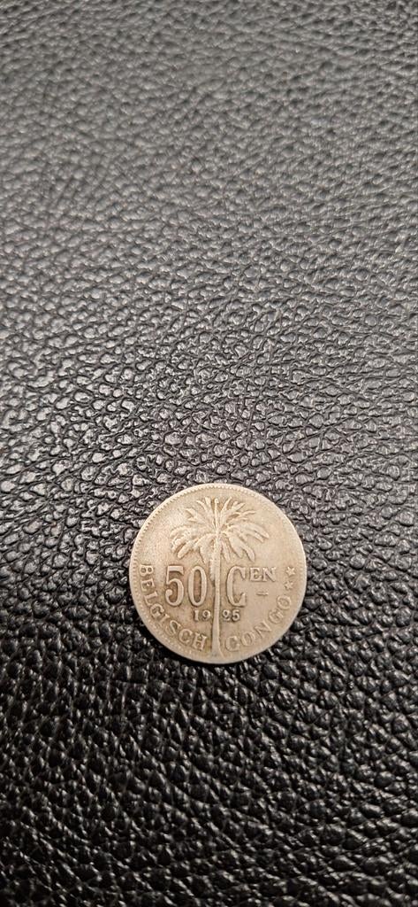 1#     Belgisch congo 50 centiem 1925, Ophalen of Verzenden, Overige landen