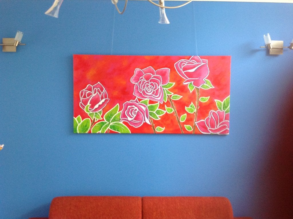 schiderij bloemen, Acrylverf, Overige materialen, Bloemen, Ophalen