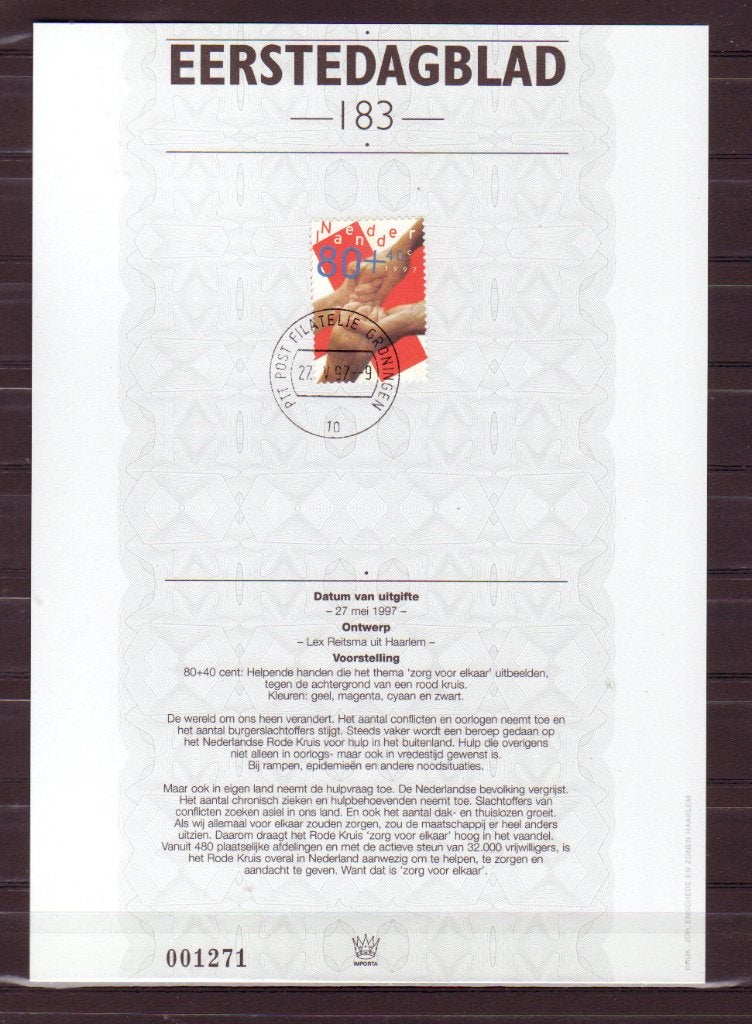 Nederland Eerste Dag Blad uitgave Importa nr. 183, Ophalen of Verzenden, Onbeschreven, Nederland