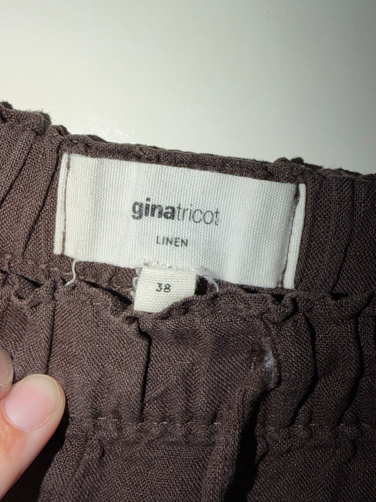 Gina Tricot linnen broek bruin maat 38, Maat 38/40 (M), Bruin, Ophalen of Verzenden, Lang