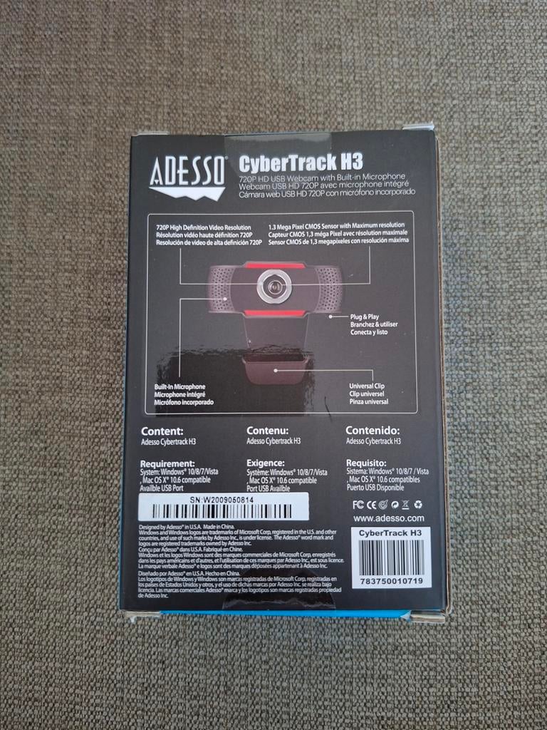 Webcam Adesso Cybertrack H3, Ophalen of Verzenden, Nieuw, Microfoon