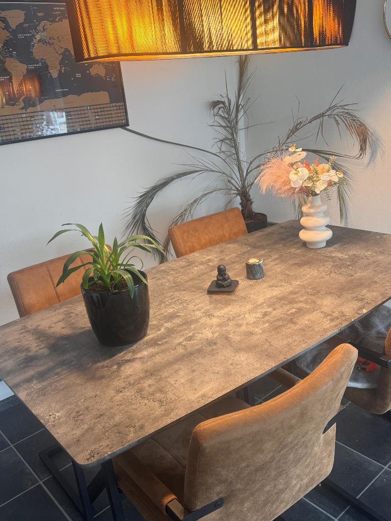 Eettafel marmer, Huis en Inrichting, Tafels | Eettafels, Ophalen, 50 tot 100 cm, Zo goed als nieuw, 150 tot 200 cm