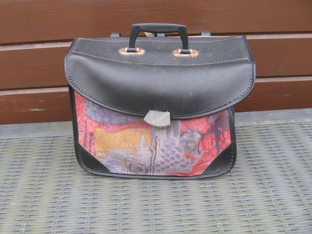 Lederen Vintage fiets tas met Uniek Design, Ophalen, Gebruikt, Onbekend