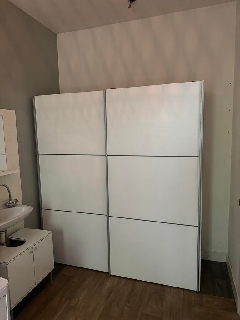 Witte kledingkast met schuifdeuren (200x182x65 cm), Huis en Inrichting, Kasten | Kledingkasten, Gebruikt, 200 cm of meer, 150 tot 200 cm