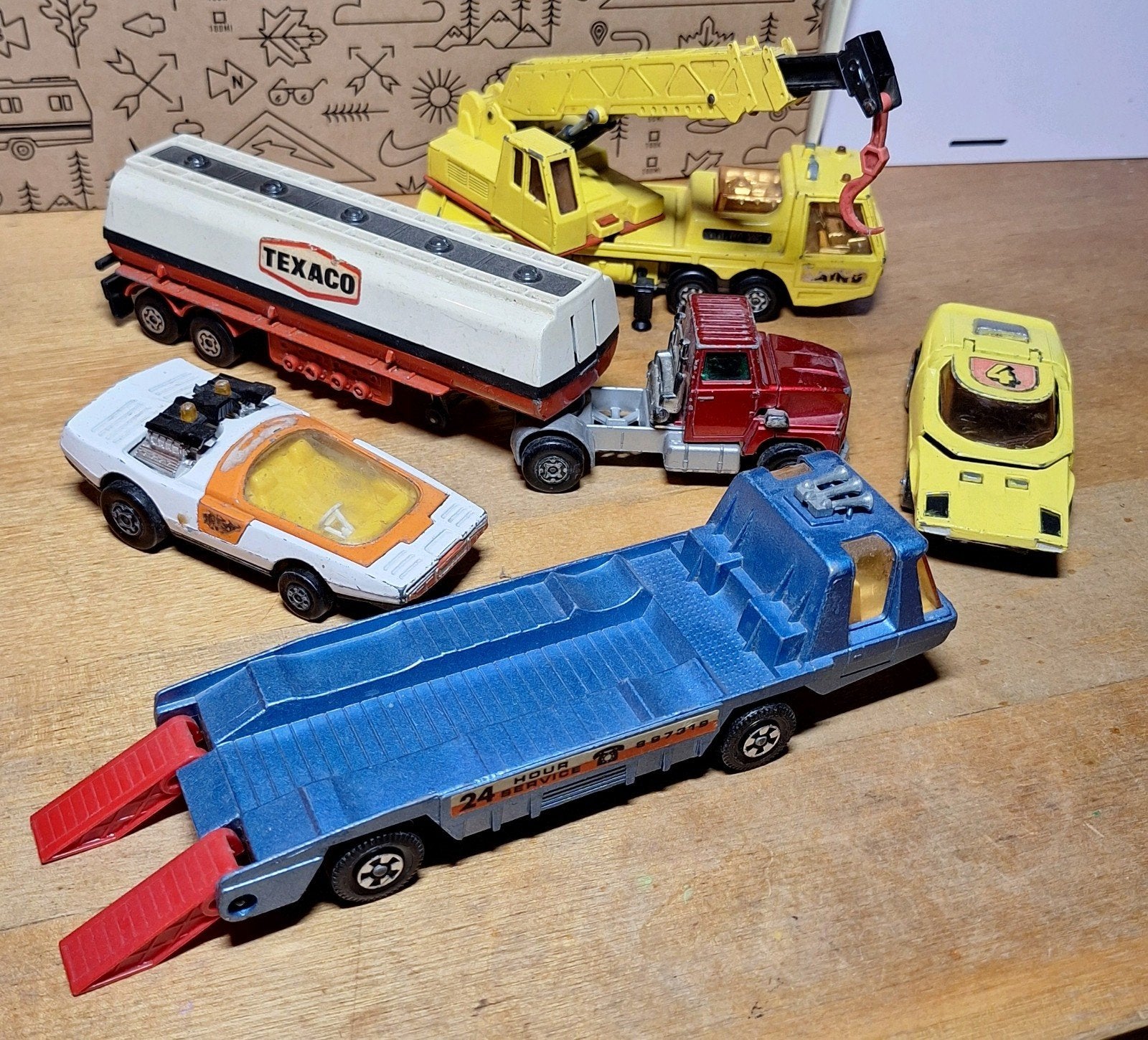 5x Matchbox SuperKings, met kraanwagen, vrachtauto, retro, Ophalen of Verzenden, Bus of Vrachtwagen