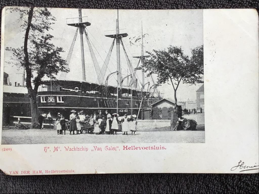 Hellevoetsluis Wachtschip van Galen 1900, Ophalen of Verzenden, Voor 1920, Gelopen, Zuid-Holland