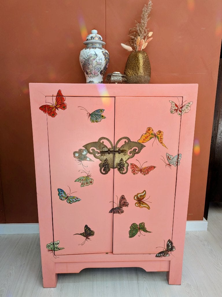 Chinese Roze Vlinderkast, Ophalen, Zo goed als nieuw, X, Minder dan 50 cm