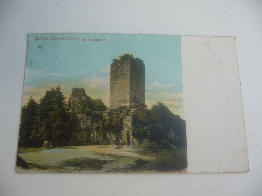 WIESBADEN  =  RUINE SONNENBERG  POSTKARTE 1912, Ophalen of Verzenden, Voor 1920, Gelopen, Duitsland