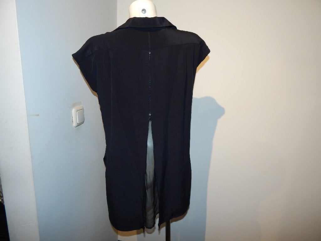 MM6 Maison Martin Margiela zijde tunica rits op de rug 36/38, MM6, Zwart, Ophalen of Verzenden, Zo goed als nieuw