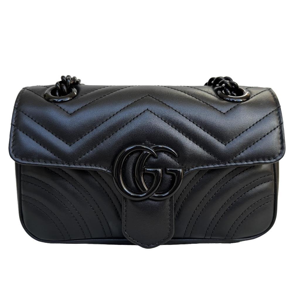 Gucci marmont matelasse mini small zwart so black tas, Sieraden, Tassen en Uiterlijk, Tassen | Damestassen, Zo goed als nieuw