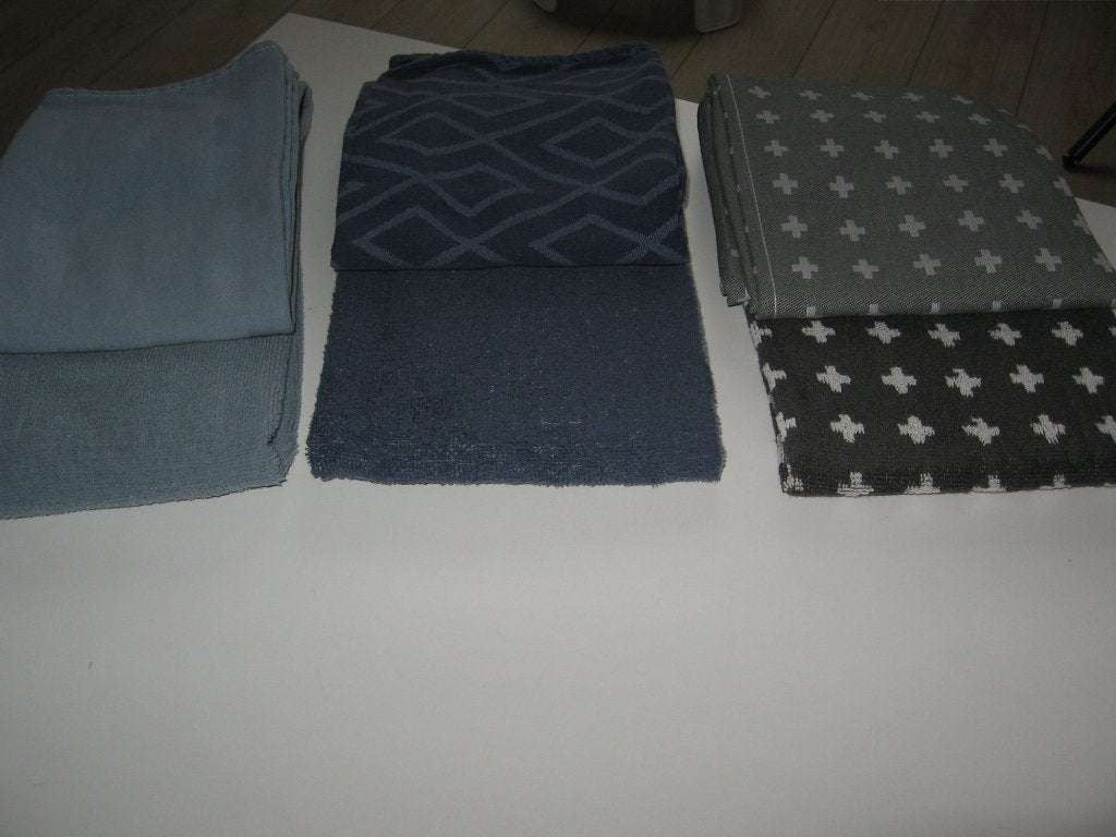 6 stuks theedoeken keuken doeken.samen €10.00 Blauw/grijze, Ophalen of Verzenden, Nieuw, Blauw