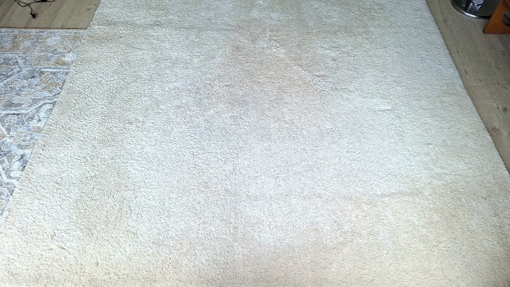 Authentiek vierkant Beige/Wit Berber tapijt (250x250 cm), Huis en Inrichting, Stoffering | Tapijten en Kleden, Ophalen, Crème