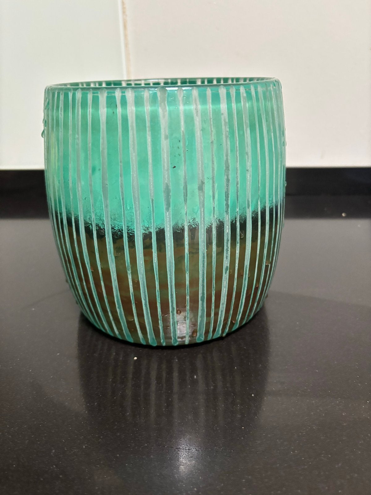 Riverdale glazen pot/vaas - Groen windlicht. 2 stuks., Ophalen of Verzenden, Gebruikt, Groen, Glas