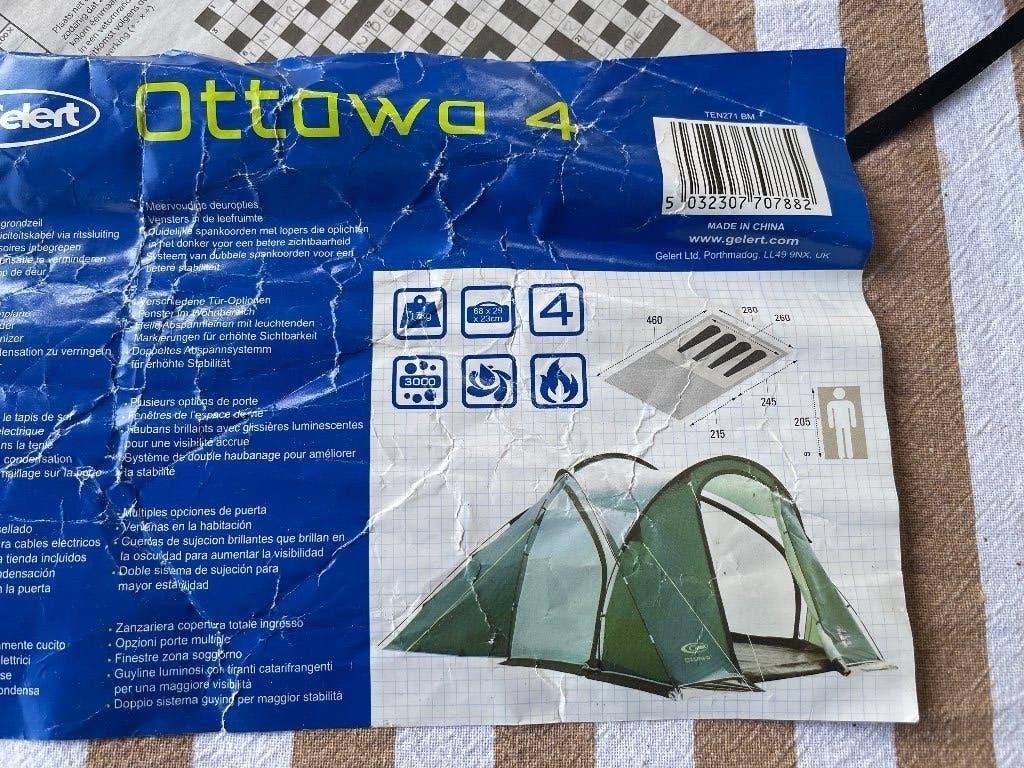 Gelert Ottawa 4-persoons tent, Ophalen, Gebruikt, Tot en met 4
