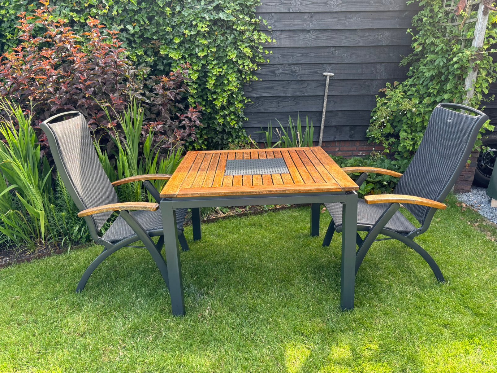 2 persoons Hartman Da Vinci tuinset, Ophalen, Gebruikt, 3 zitplaatsen, Teakhout