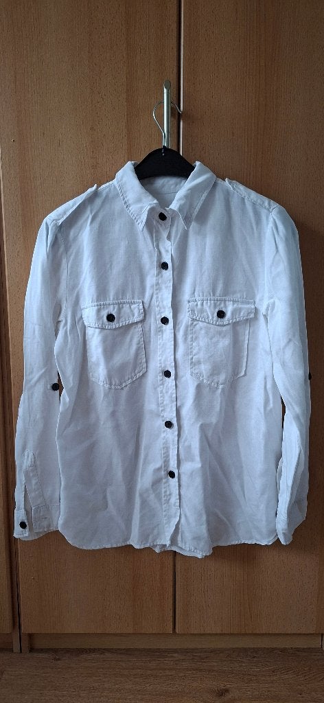 Witte blouse/overhemd van Zara Woman maat L, Kleding | Dames, Blouses en Tunieken, Maat 42/44 (L), Ophalen of Verzenden, Zo goed als nieuw