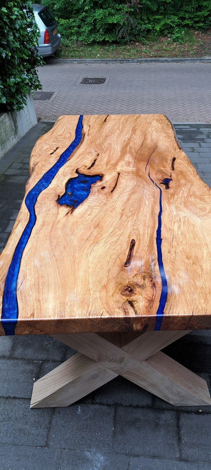 epoxy boomstam tafel met rivier, Huis en Inrichting, Tafels | Eettafels, Ophalen, 50 tot 100 cm, Rechthoekig, Nieuw