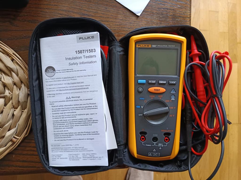 Fluke 1503/1507 Isolatietester met accessoires, Ophalen of Verzenden, Zo goed als nieuw
