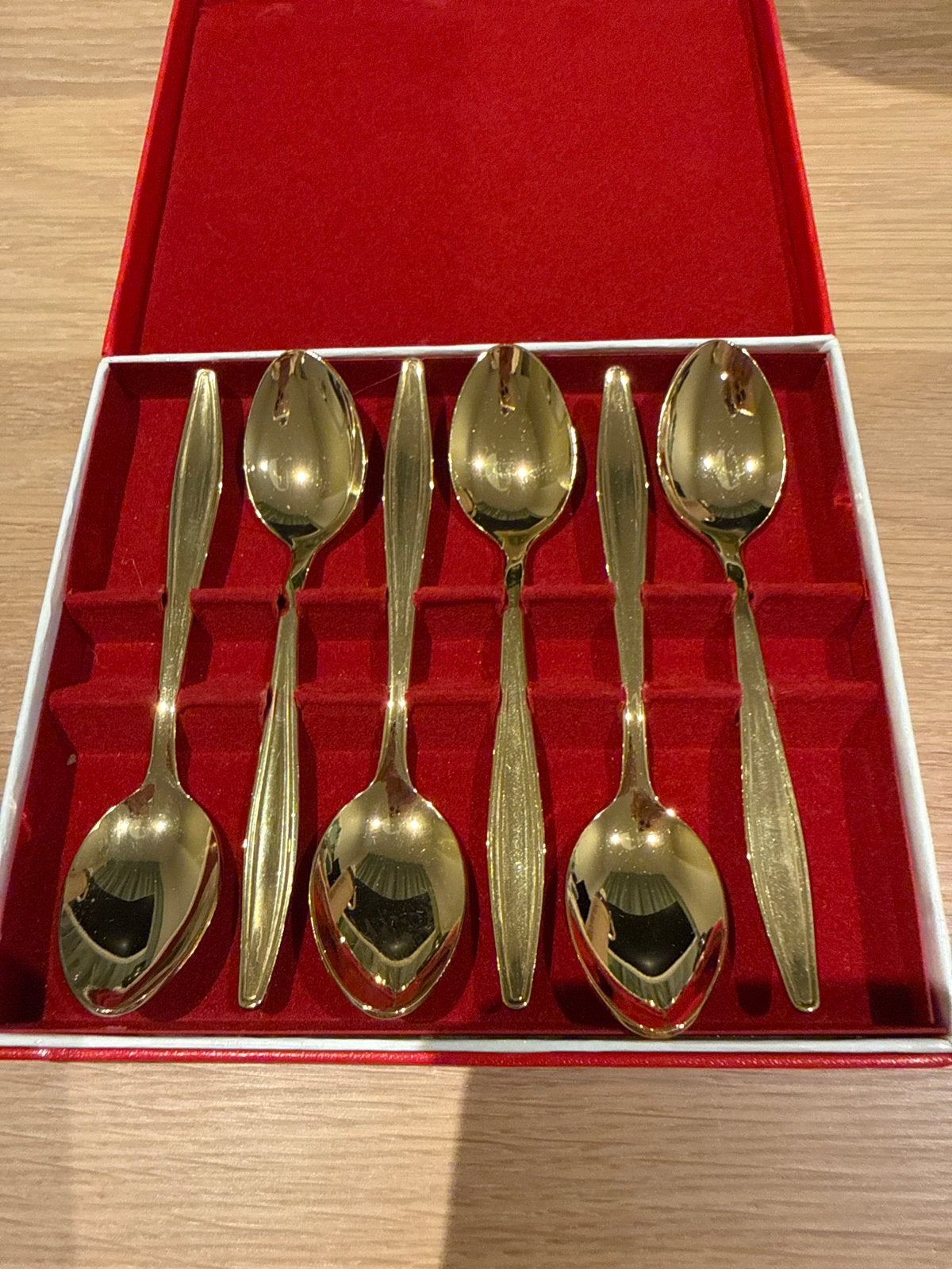 Van Kempen & Begeer: Set van 6 goudkleurige lepels, Antiek en Kunst, Ophalen of Verzenden