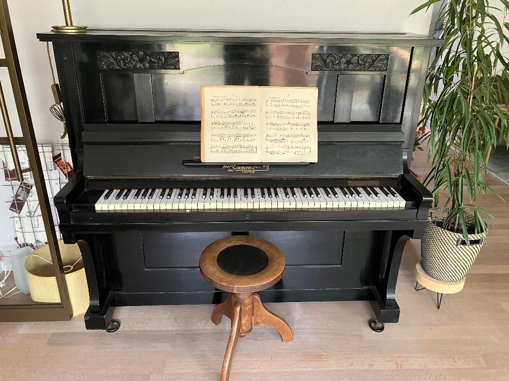 Klassieke Zimmerman piano (Leipzig), Ophalen, Gebruikt, Zwart, Piano