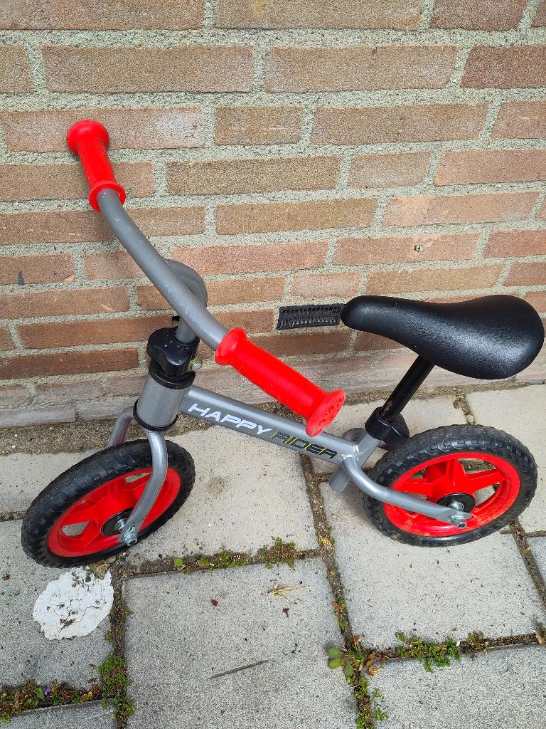 Happy rider loopfiets grijs rood, Ophalen, Gebruikt, Loopfiets