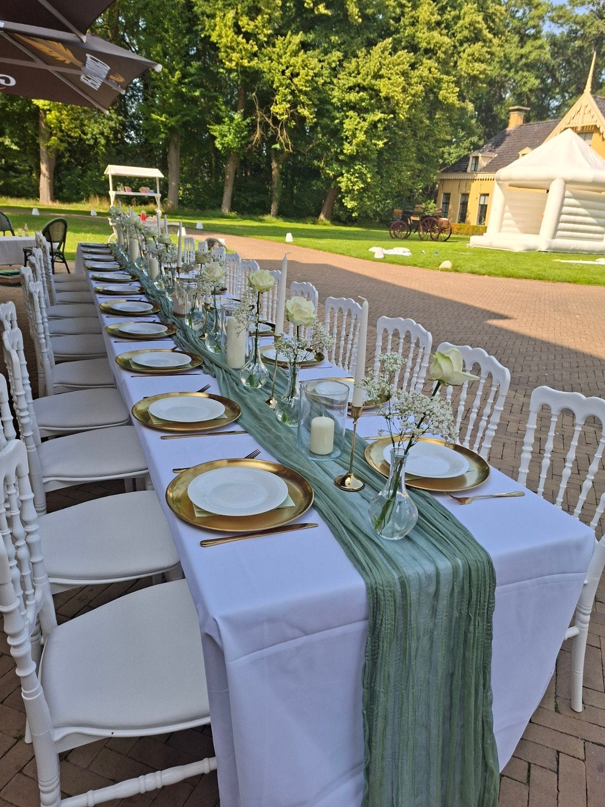 Luxe Tafeldecoratie Set voor 50 Personen - Goud & Wit, Ophalen of Verzenden, Zo goed als nieuw