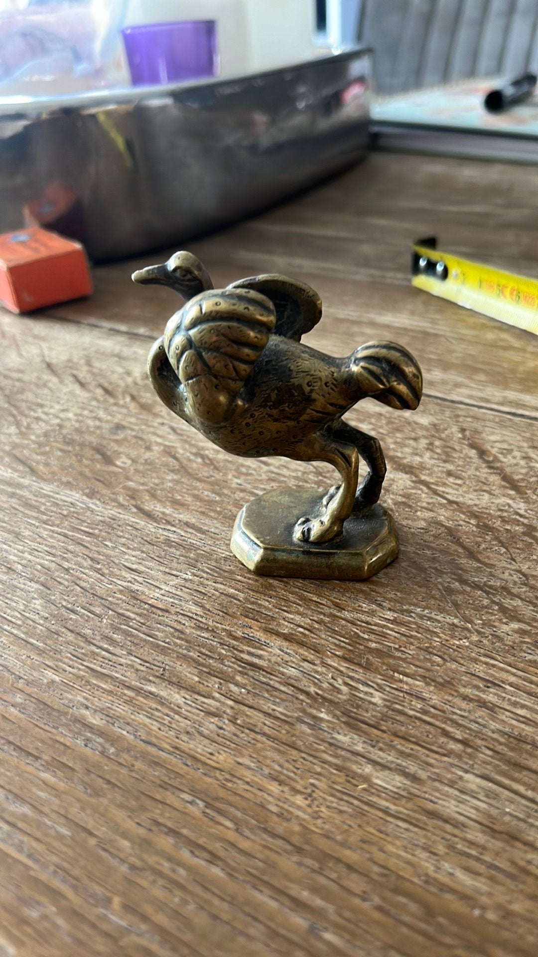 messing struisvogel beeldje – Hollywood Regency mini (6cm, Ophalen of Verzenden