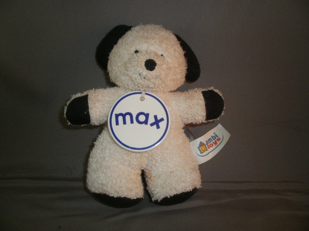 ambi toys hond/beer max badstof crème zwart 20 cm totaal, Overige merken, Overige karakters, Overige typen, Nieuw