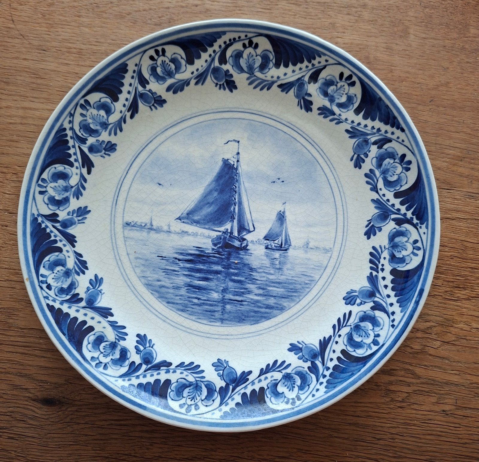 porceleyne fles zeilboot delfts blauw., Ophalen