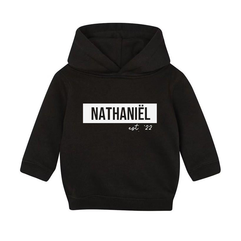 Kinder Tekst hoodie met naam, Kinderen en Baby's, The River House, Info@theriverhouse.nl, Jongen of Meisje, Ophalen of Verzenden