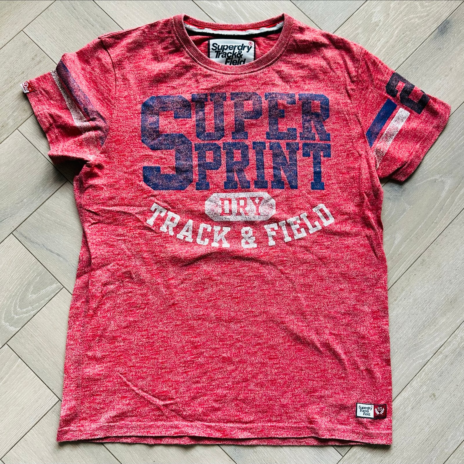 Superdry Track & Field T-shirt rood maat M, Ophalen, Gedragen, Maat 48/50 (M), Rood