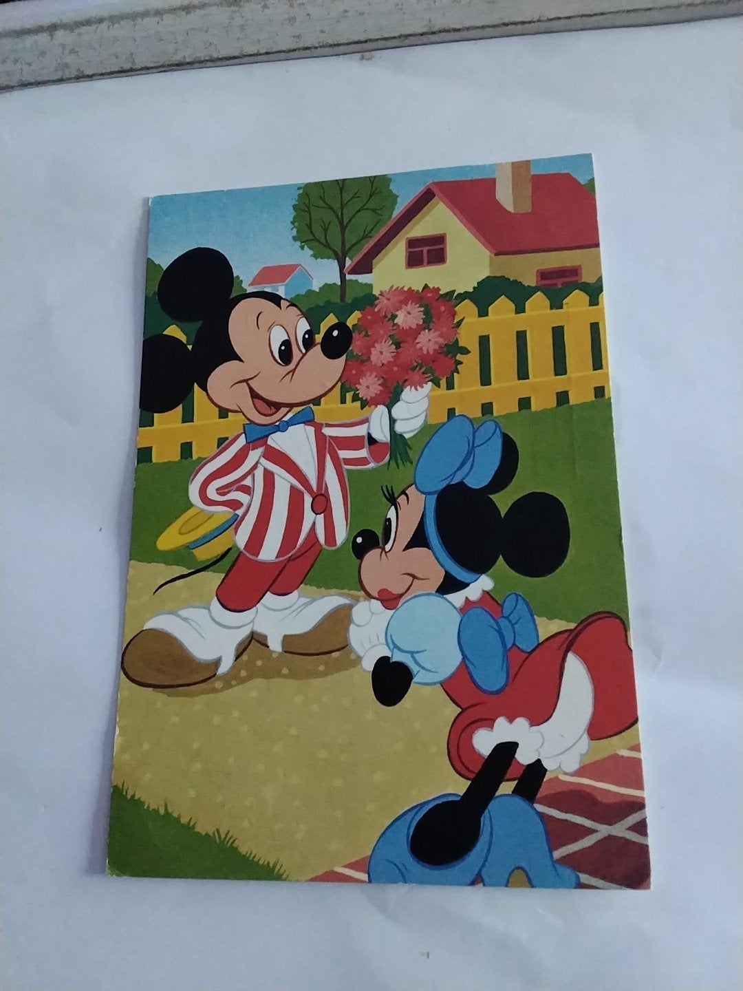 Vintage Mickey & Minnie Mouse Ansichtkaart -, Ophalen of Verzenden, 1960 tot 1980, Ongelopen
