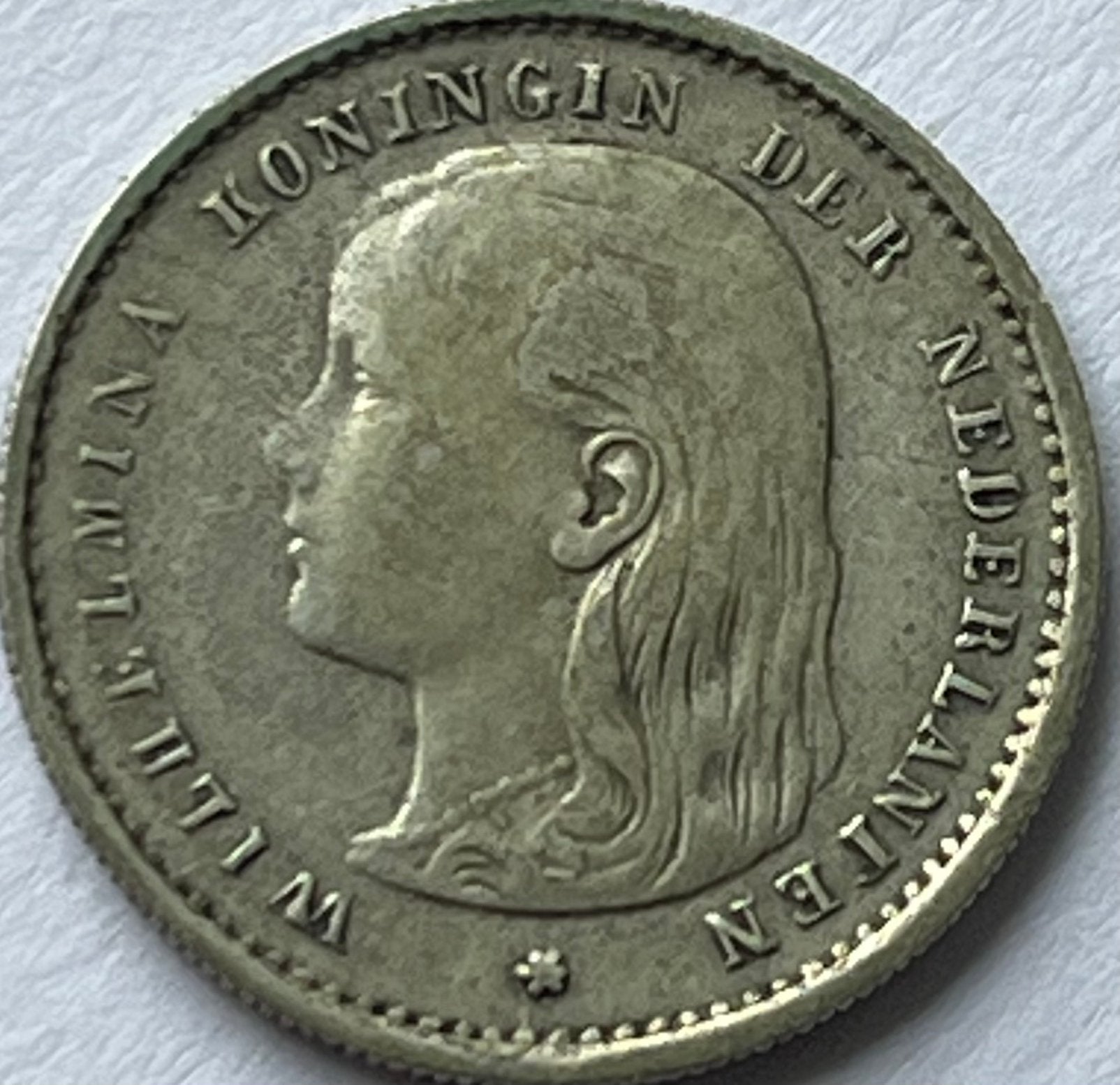Zilverem dubbeltje 1896, Zilver, Ophalen of Verzenden, 10 cent, Koningin Wilhelmina