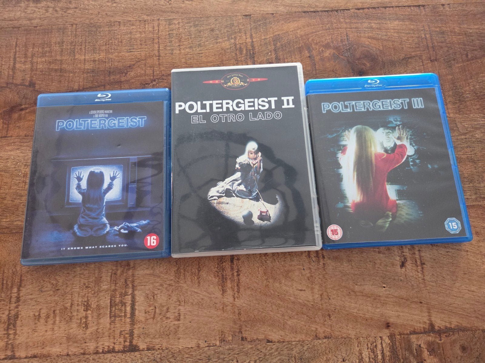 Poltergeist 1/2/3 blu rays en dvd(steven spielberg, Vanaf 16 jaar, Ophalen of Verzenden, Zo goed als nieuw, Overige genres