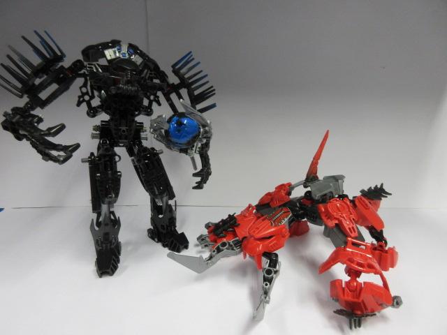 2232+7145 Hero factory Raw Jaw en Von Nebula., Ophalen of Verzenden, Zo goed als nieuw, Complete set, Lego