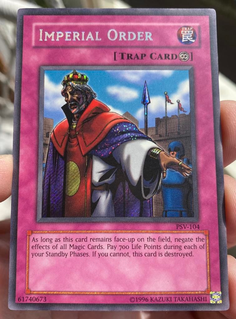 Yu-Gi-Oh! Imperial Order PSV Old US Print !, Ophalen of Verzenden, Zo goed als nieuw, Losse kaart, Foil