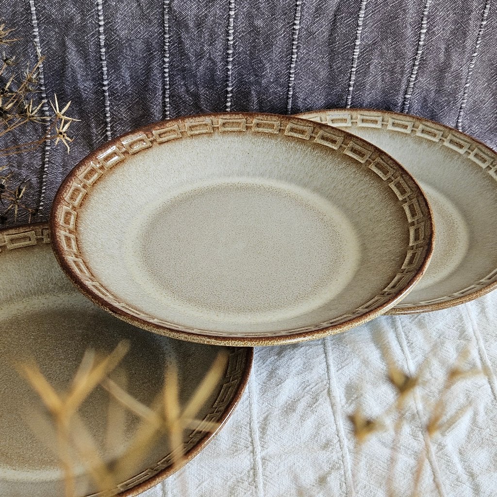 Set van 3 Ceramano borden seventies, Overige merken, Keramiek, Ophalen of Verzenden, Zo goed als nieuw