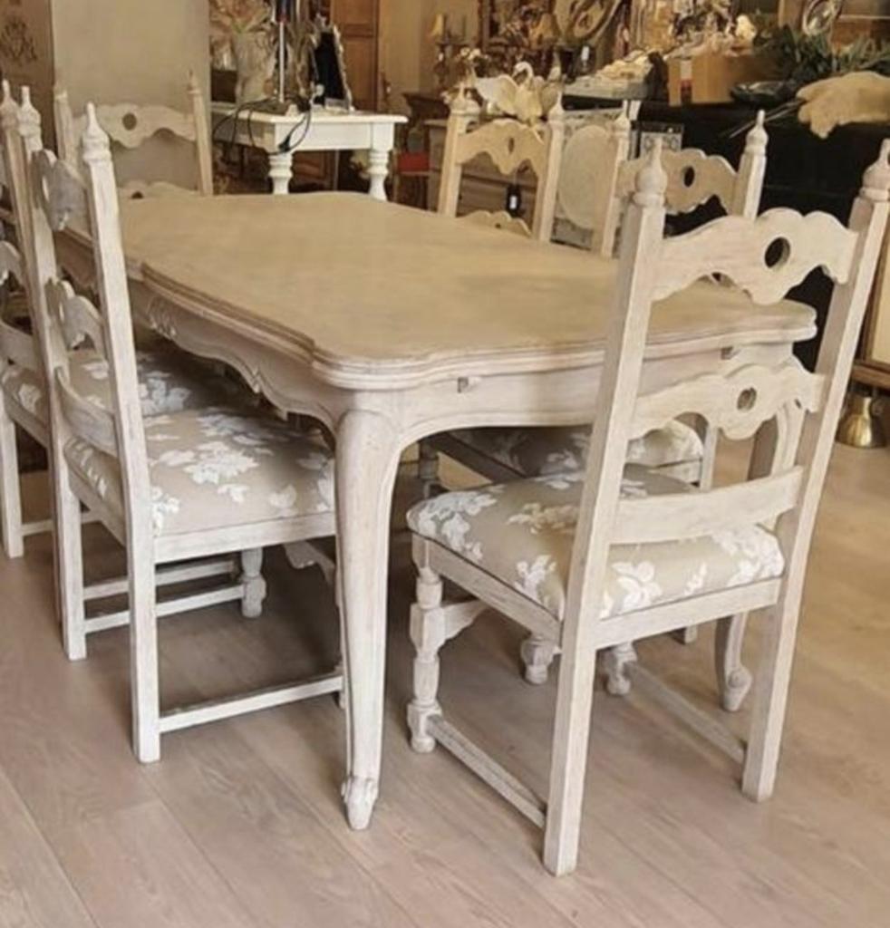 Prachtige landelijke eiken Ceresu eettafel met 6 stoelen, Ophalen