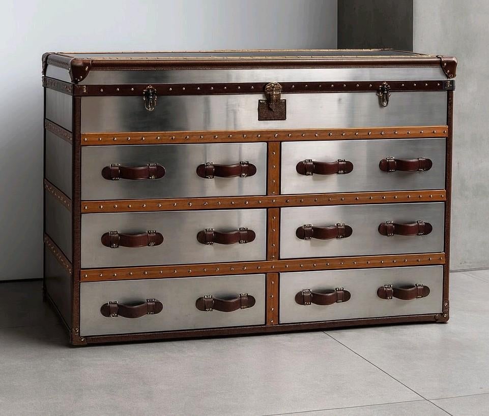 Eyecatcher chest of drawers, vintage travel ladekast, Ophalen of Verzenden, Gebruikt, 25 tot 50 cm, 100 tot 150 cm