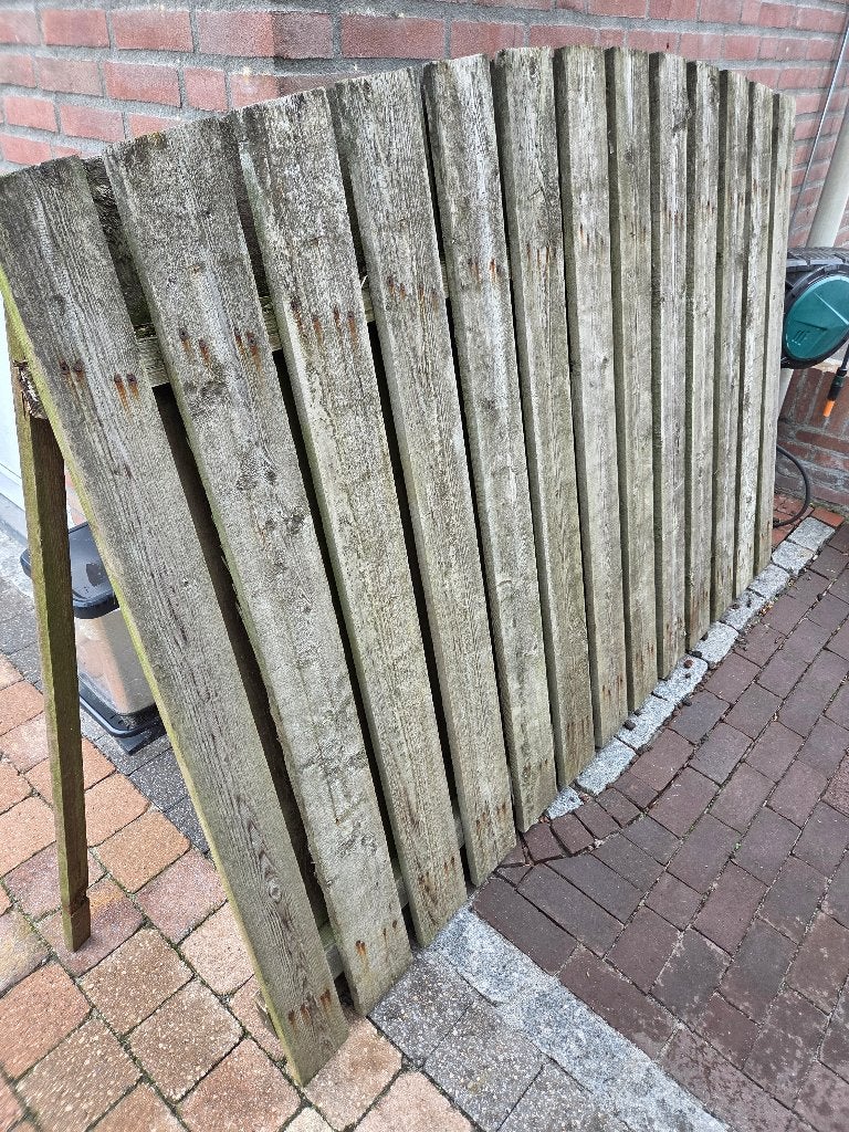 Gebruikt schutting paneel gratis, Tuin en Terras, Ophalen, Minder dan 3 meter, Hout, 1 tot 2 meter