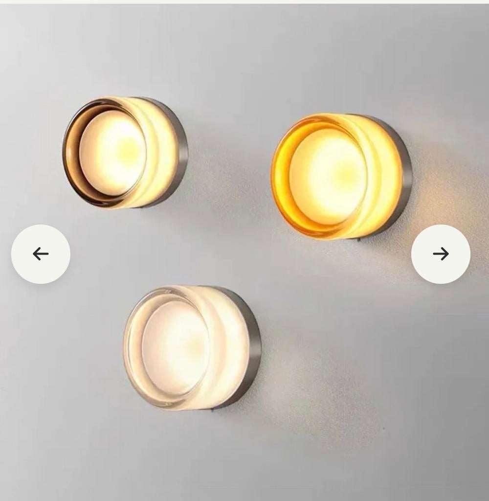 Wandlampen: grijs / smoke - Nieuw in verpakking, Huis en Inrichting, Lampen | Wandlampen, Ophalen, Nieuw, Glas
