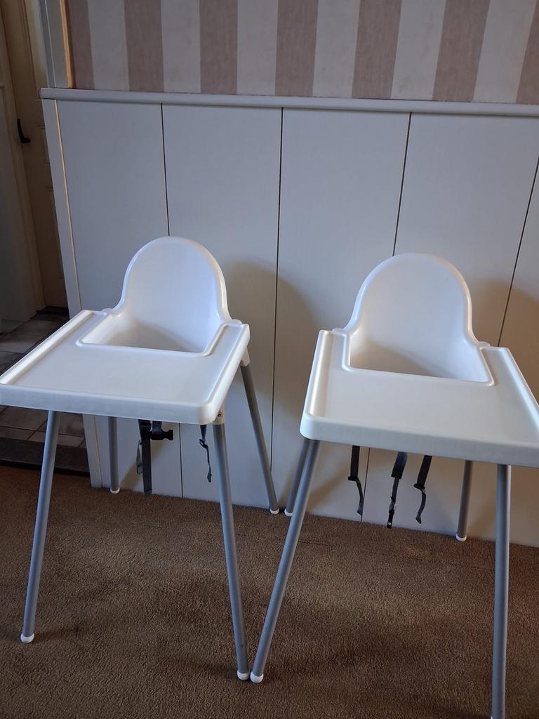 2 IKEA kinderstoelen met eetblad, Ophalen, Gebruikt, Overige typen, Afneembaar eetblad
