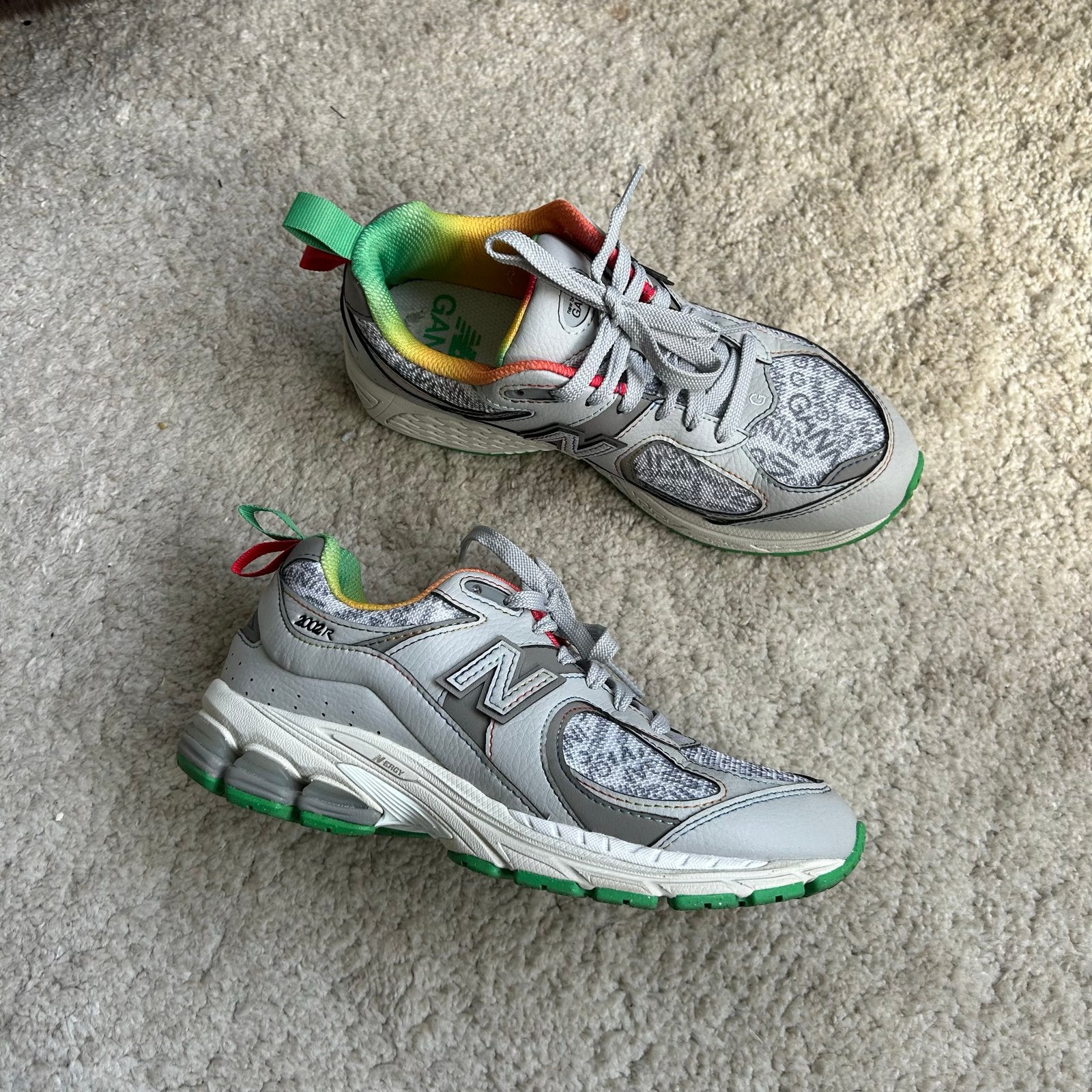 Ganni x New Balance 2002R Sneakers maat 38, Ophalen of Verzenden, Zo goed als nieuw, Grijs, Sneakers of Gympen